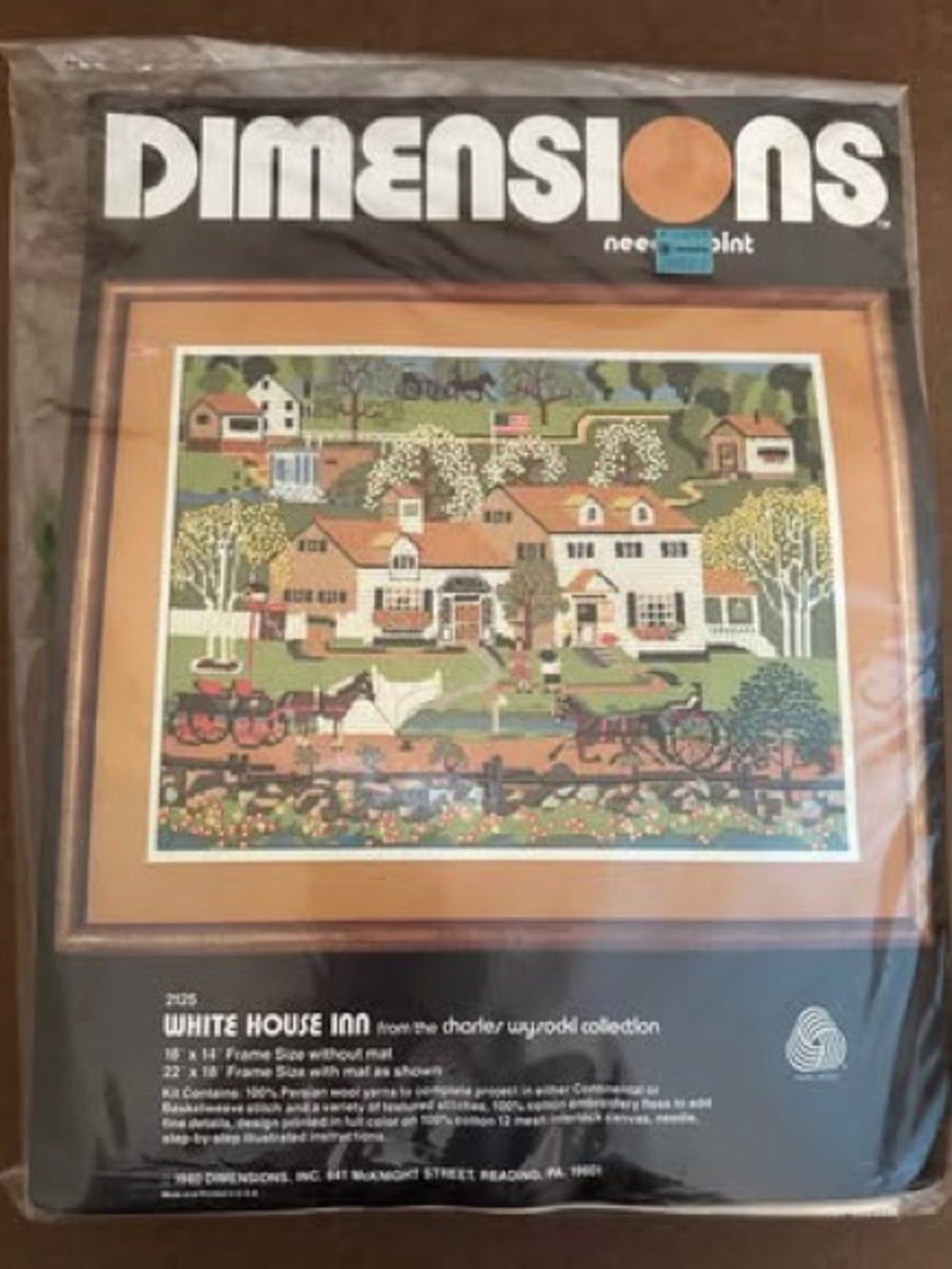 Dimensions White House Inn Needlepoint Wall Art - Cream, Tan, Green